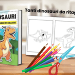 diniosauri da colorare e ritagliare per bambini scarica PDF