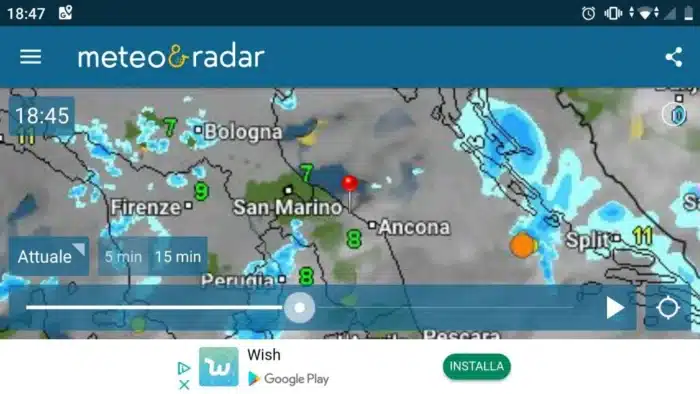 meteo e radar app per vento e correnti marine