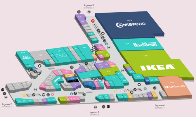 mappa negozi wow shopping parco leonardo