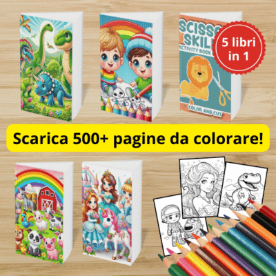 500 pagine da colorare e ritagliare